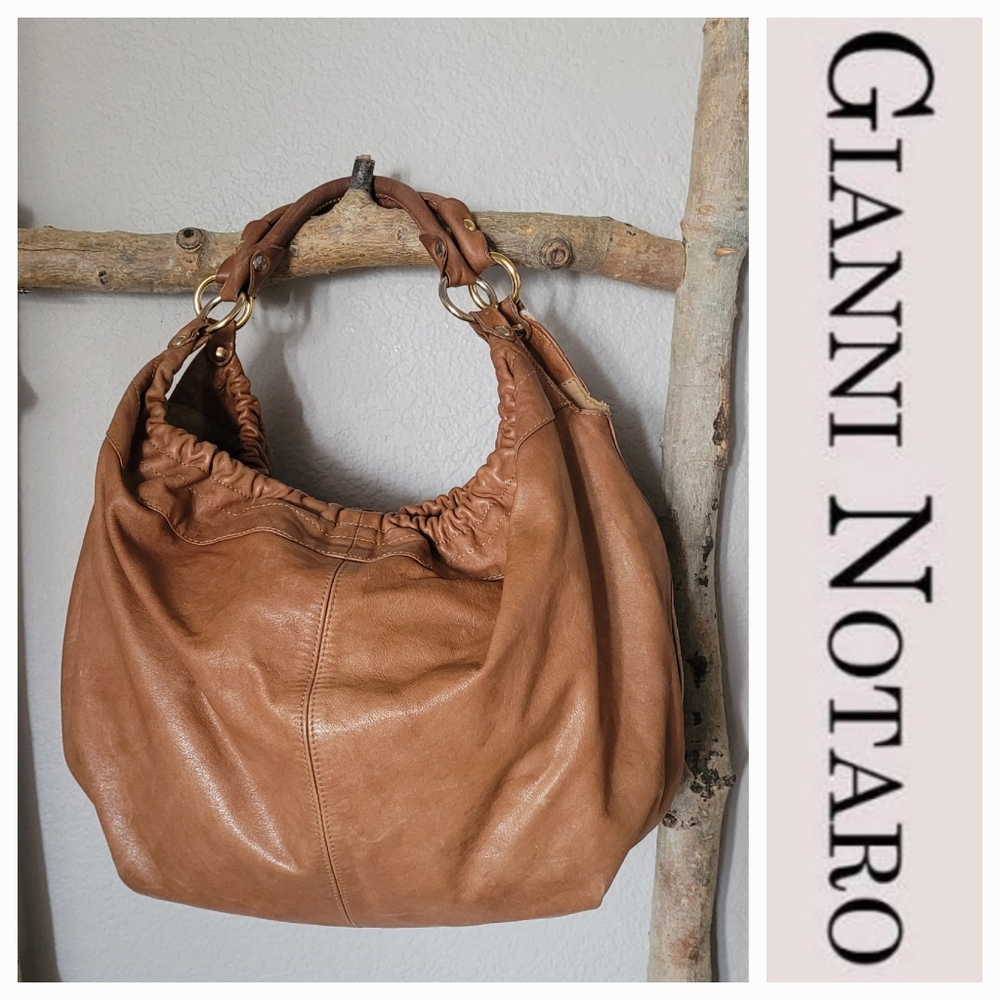 GIANNI NOTARO Italian Leather Hobo Bag - Picture 1 of 14